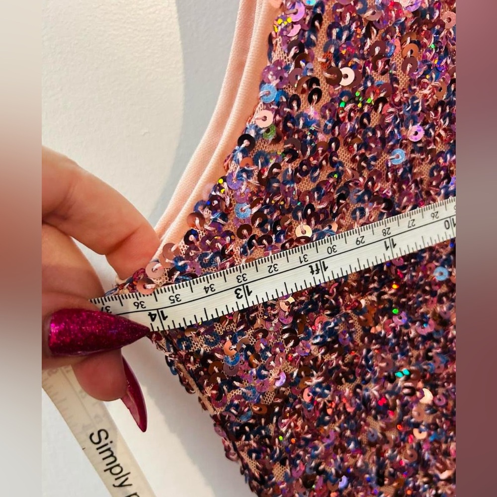 Lulus Pink Sequin One Shoulder Mini Dress | XS | Party Y2K - Picture 6 of 7